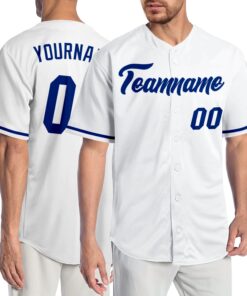 Custom White Royal Authentic Baseball Jersey
