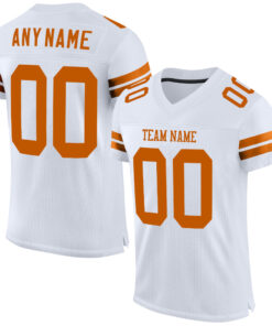 Custom White Texas Orange Mesh Authentic Football Jersey