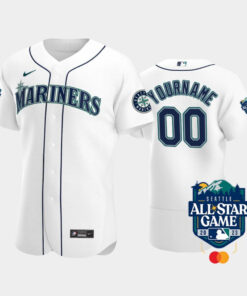 2023 All-Star Game Seattle Mariners 00 Custom White Jersey