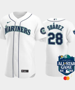 2023 All-Star Game Seattle Mariners 28 Eugenio Suarez White Jersey