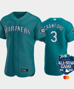 2023 All-Star Game Seattle Mariners 3 J.P. Crawford Aqua Jersey