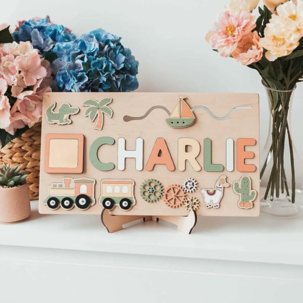 Personalized Montessori Busy Board Puzzle for Babies - Image 6