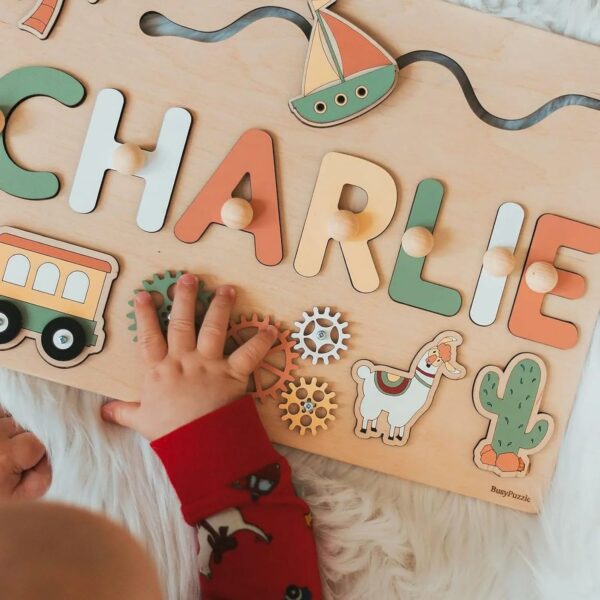 Personalized Montessori Busy Board Puzzle for Babies - Image 5