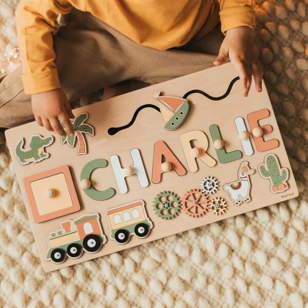 Personalized Montessori Busy Board Puzzle for Babies - Image 3