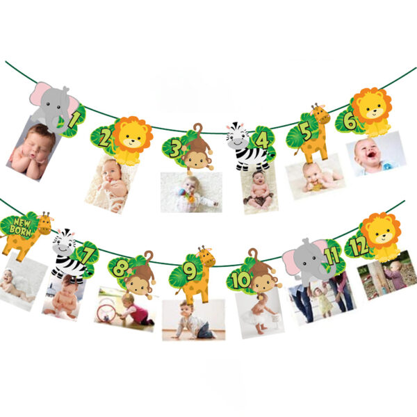 Jungle Safari Birthday Decorations Animal Disposable Tableware Forest Woodland Baby Shower Boy 1 2 3 4 5 Birthday Party Supplies - Image 13