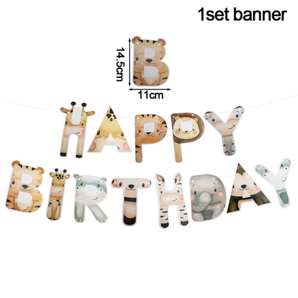 Jungle Safari Birthday Decorations Animal Disposable Tableware Forest Woodland Baby Shower Boy 1 2 3 4 5 Birthday Party Supplies - Image 2