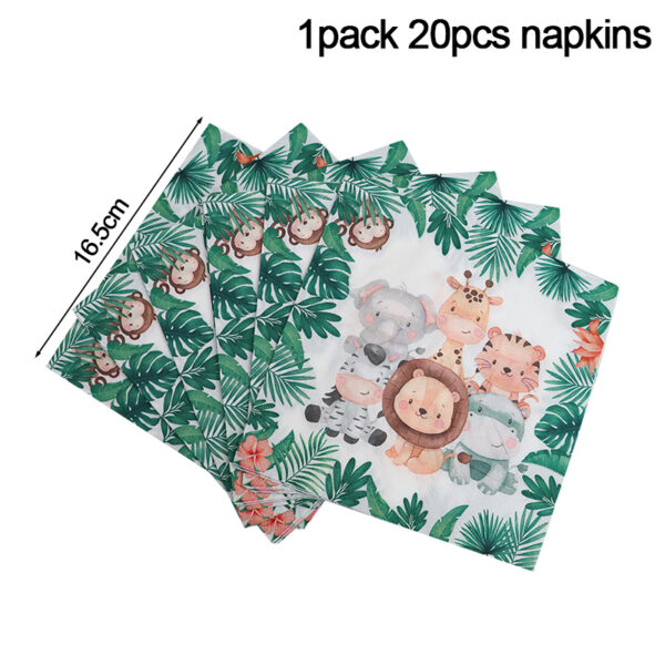 Jungle Safari Birthday Decorations Animal Disposable Tableware Forest Woodland Baby Shower Boy 1 2 3 4 5 Birthday Party Supplies - Image 16