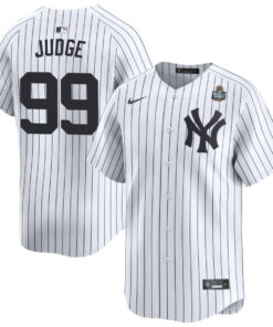 Aaron Judge 99 New York Yankees 2024 World Series Home Limited Player Men Jersey - White