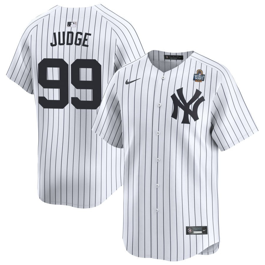 Aaron Judge 99 New York Yankees 2024 World Series Home Limited Player Men Jersey - White