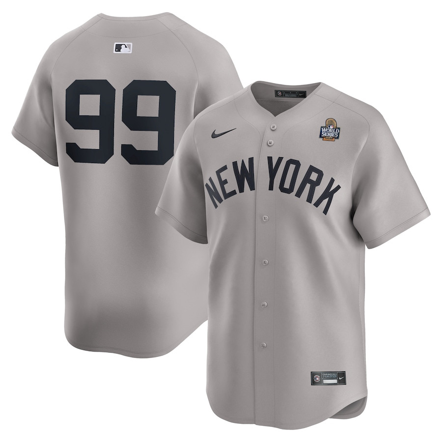 Aaron Judge 99 New York Yankees 2024 World Series Limited Player Men Jersey - Gray