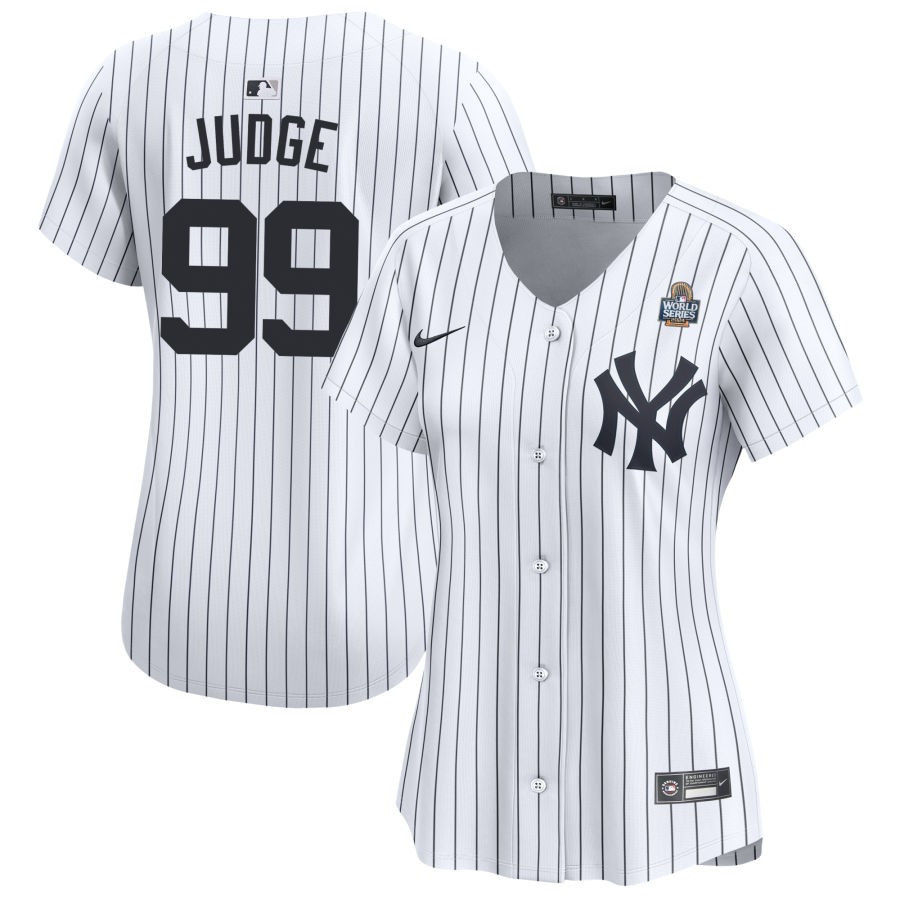Aaron Judge 99 New York Yankees Women's 2024 World Series Home Limited Jersey - White
