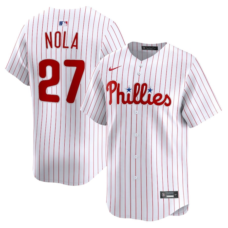 Aaron Nola 27 Philadelphia Phillies Home Limited Player Men Jersey - White