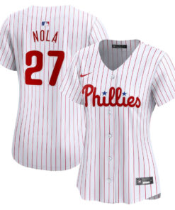 Aaron Nola 27 Philadelphia Phillies Women Home Limited Player Jersey - White