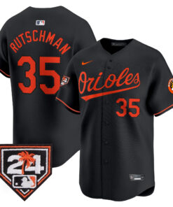 Adley Rutschman 35 Baltimore Orioles 2024 Spring Training Patch Men Jersey - Black