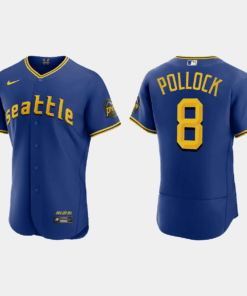 AJ Pollock 8 Seattle Mariners 2023 City Connect Elite Jersey - Royal