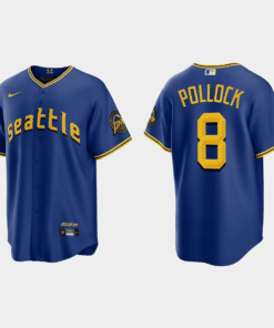 AJ Pollock 8 Seattle Mariners 2023 City Connect Game Jersey - Royal