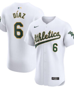 Aledmys Diaz 6 Oakland Athletics Home Elite Player Men Jersey - White