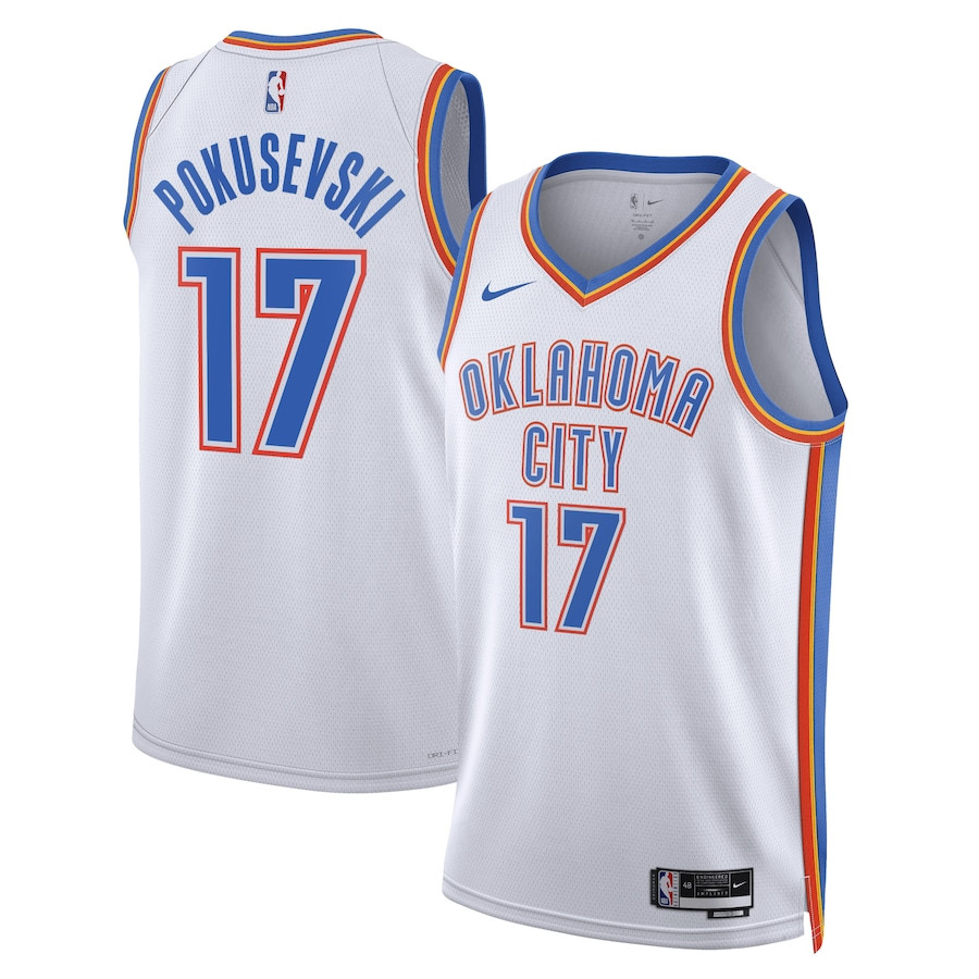 Aleksej Pokusevski 17 Oklahoma City Thunder Unisex Swingman Jersey - Association Edition - White - JS912
