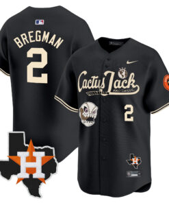 Alex Bregman 2 Houston Astros Cactus Jack Foundation Fall Classic Black Limited Jersey - Men