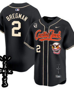 Alex Bregman 2 Houston Astros Cactus Jack Patch V2 Men Jersey - Black