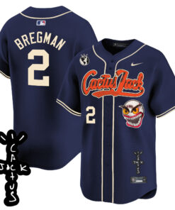 Alex Bregman 2 Houston Astros Cactus Jack Patch V2 Men Jersey - Navy