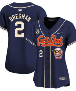 Alex Bregman 2 Houston Astros Cactus Jack Patch Women Jersey - Navy