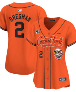 Alex Bregman 2 Houston Astros Cactus Jack Patch Women Jersey - Orange