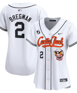 Alex Bregman 2 Houston Astros Cactus Jack Patch Women Jersey - White