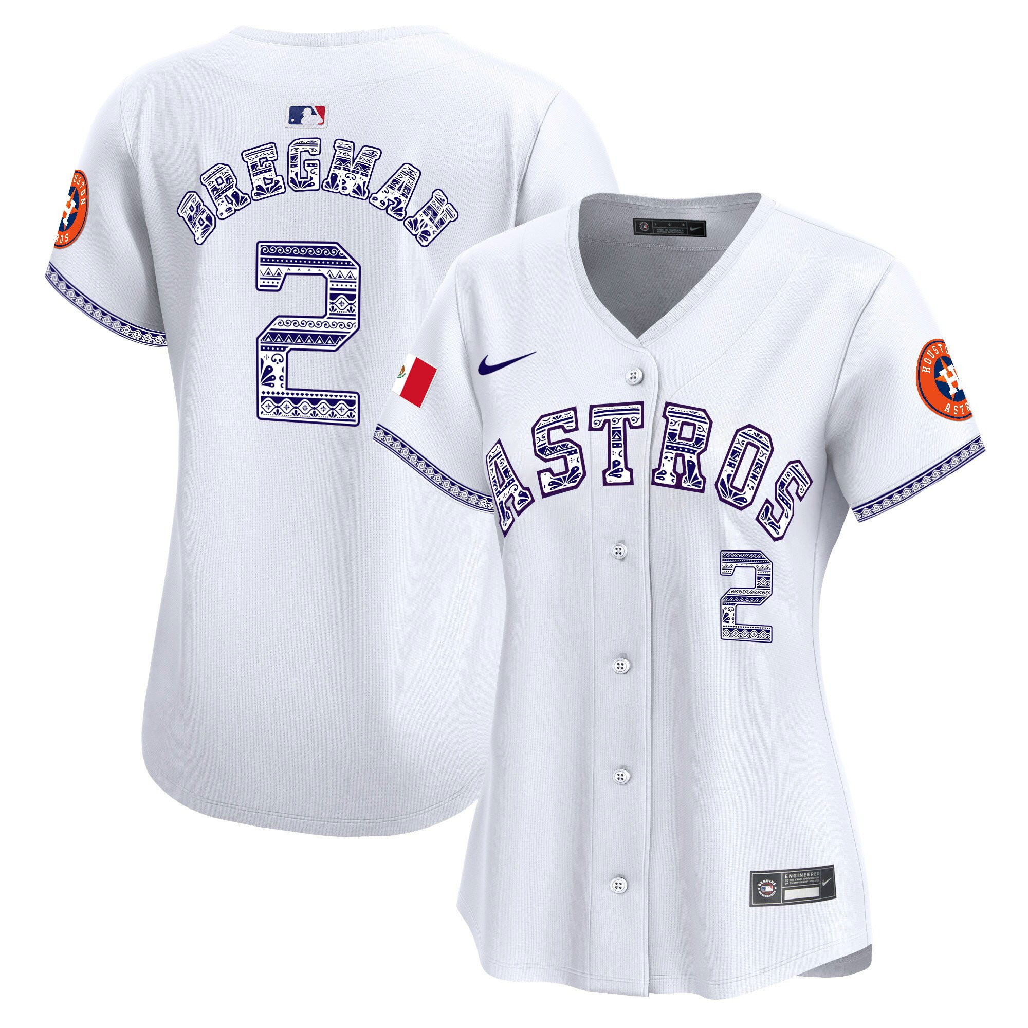 Alex Bregman 2 Houston Astros Mexico Women Jersey - White