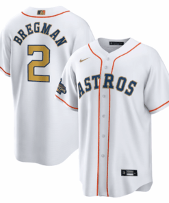 Alex Bregman 2 Houston Astros White/Gold 2023 Gold Collection Men Jersey
