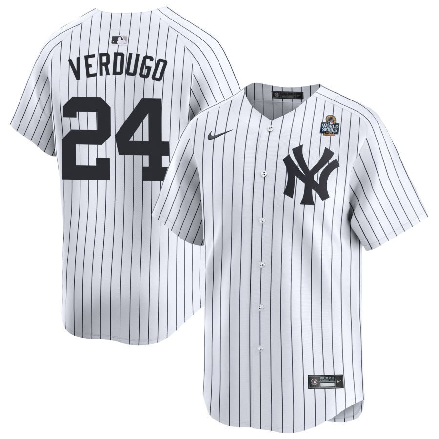 Alex Verdugo 24 New York Yankees 2024 World Series Home Limited Player Men Jersey - White