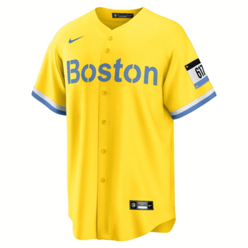 Alex Verdugo 99 Boston Red Sox City Connect Jersey - Gold/Light Blue - Image 2