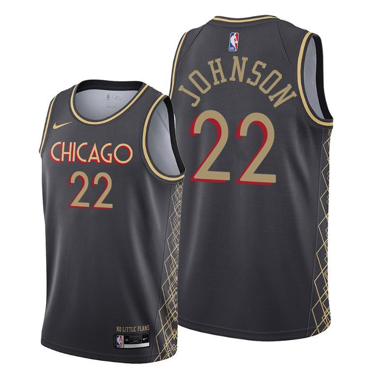 Alize Johnson Chicago Bulls Black City Edition Jersey 24 - Men Jersey - JS560