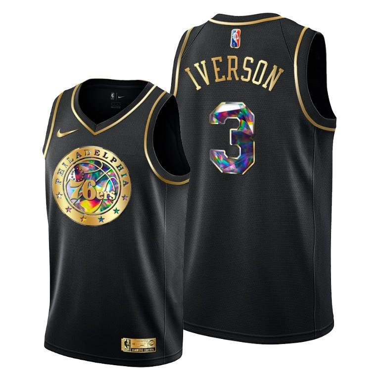 Allen Iverson 3 Philadelphia 76ers 75th Anniversary Team Black Jersey - Men - JS396