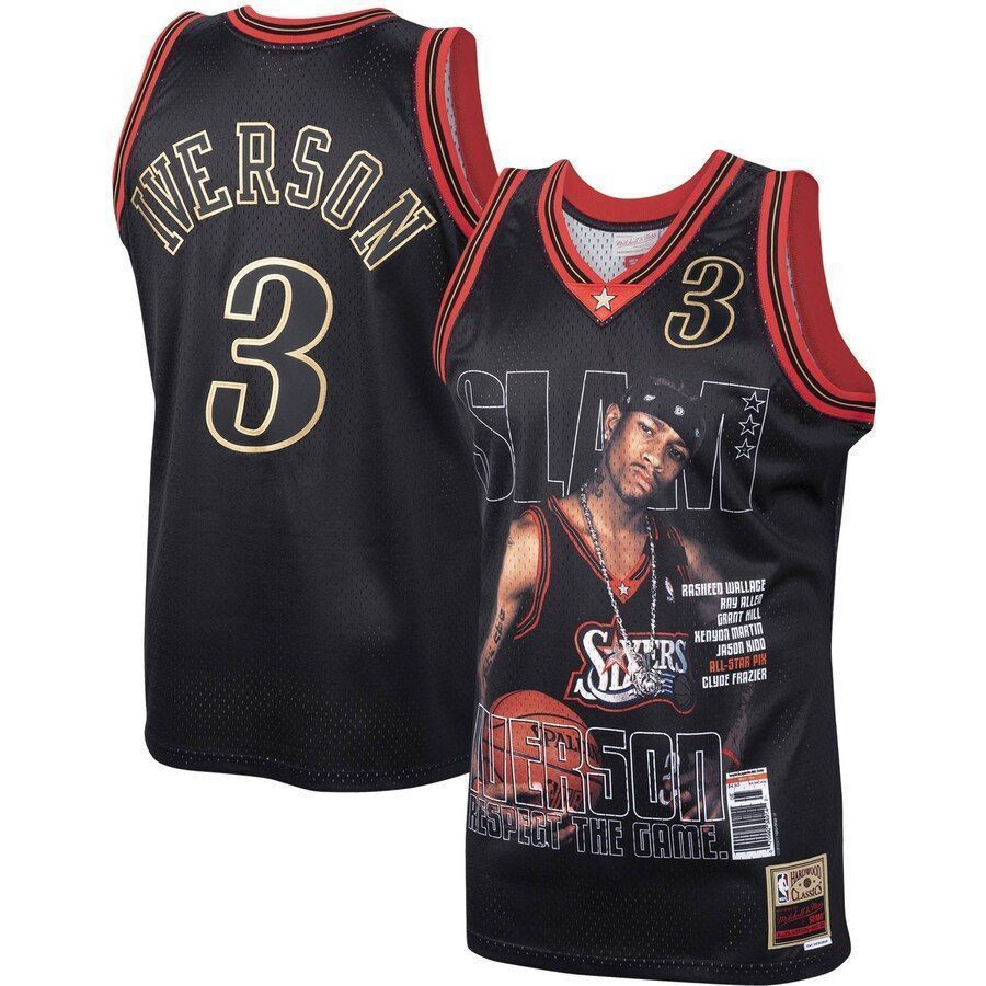Allen Iverson Philadelphia 76ers Mitchell & Ness Slam Swingman Jersey - Black - JS334
