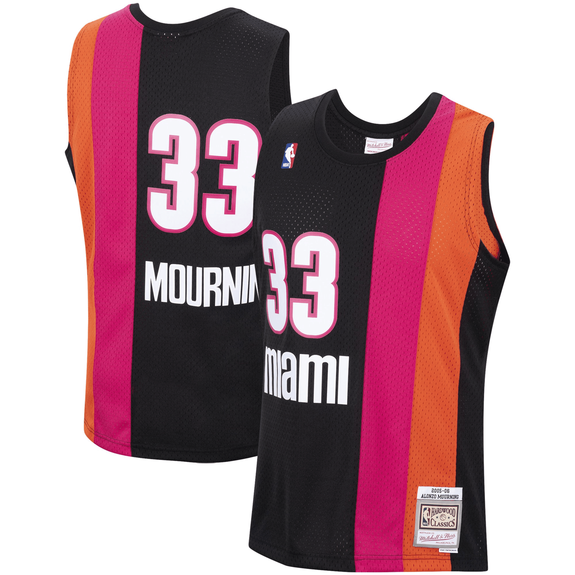 Alonzo Mourning Miami Heat Mitchell & Ness 2005-06 Hardwood Classics Swingman Jersey - Black Jersey - JS249