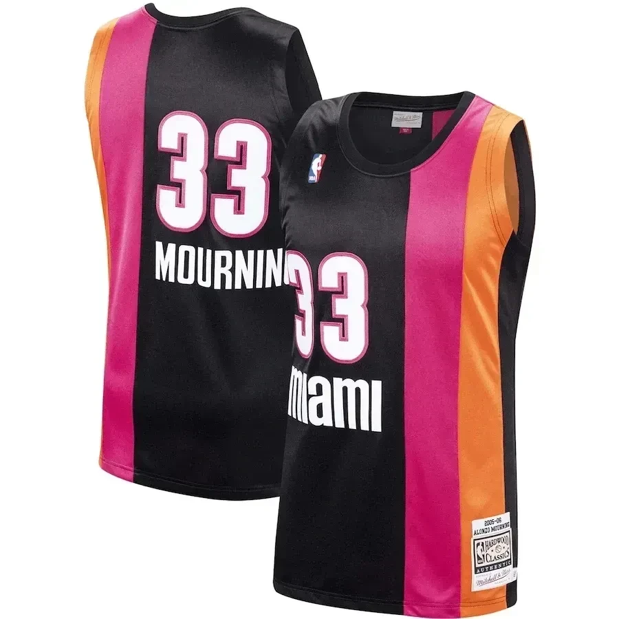 Alonzo Mourning Miami Heat Mitchell & Ness Hardwood Classics 2005-06 Jersey - Black - JS457