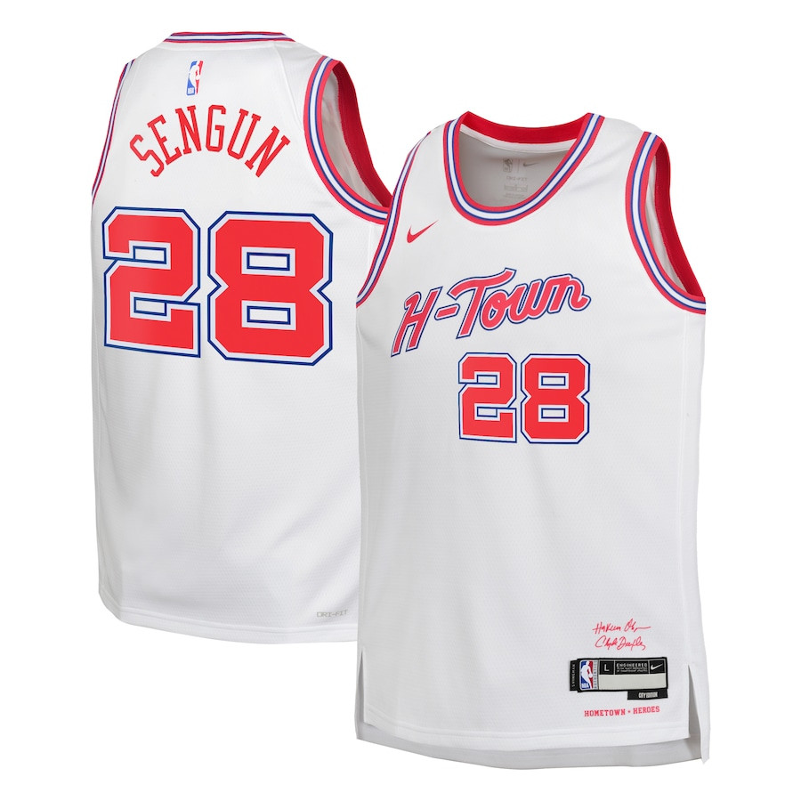 Alperen Sengun 28 Houston Rockets 2023/24 City Edition Swingman YOUTH Jersey - White - JS855