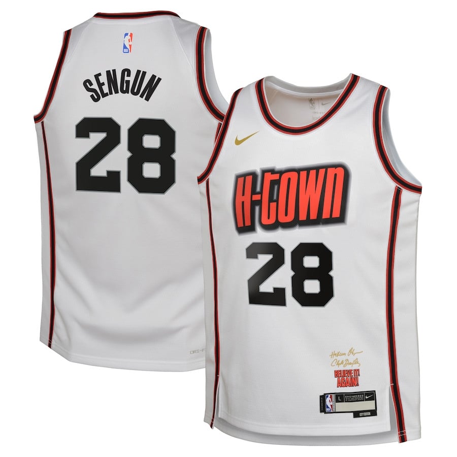 Alperen Sengun 28 Houston Rockets 2024/25 Swingman Player YOUTH Jersey - City Edition - White - JS497