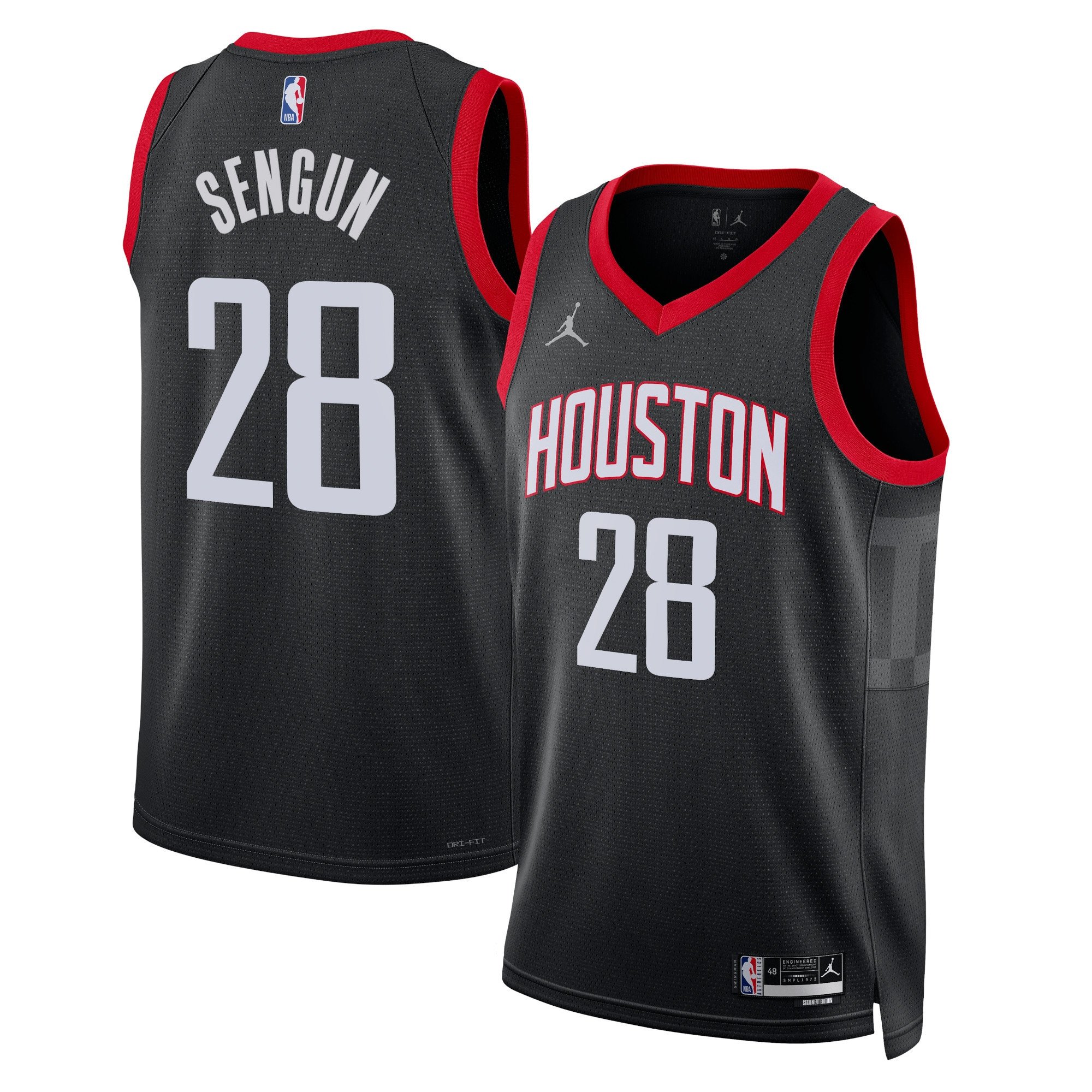 Alperen Sengun 28 Houston Rockets Unisex 2024/25 Swingman Player Jersey - Statement Edition - Black - JS202