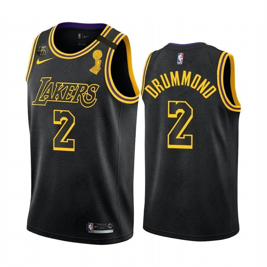 Andre Drummond Los Angeles Lakers 2 Black Manmba Inspired City Jersey Champs Patch - JS322