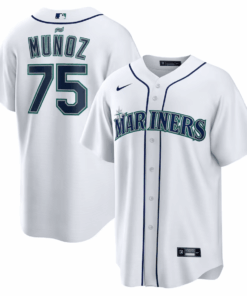 AndrÃ©s MuÃ±oz 75 Seattle Mariners Home Men Jersey - White