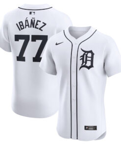Andy Ibanez 77 Detroit Tigers Home Elite Player Men Jersey - White