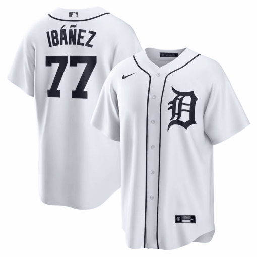 Andy IbÃ¡Ã±ez 77 Detroit Tigers Home Men Jersey - White