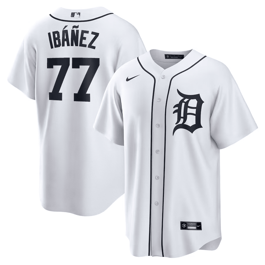 Andy IbÃ¡Ã±ez 77 Detroit Tigers Home Men Jersey - White