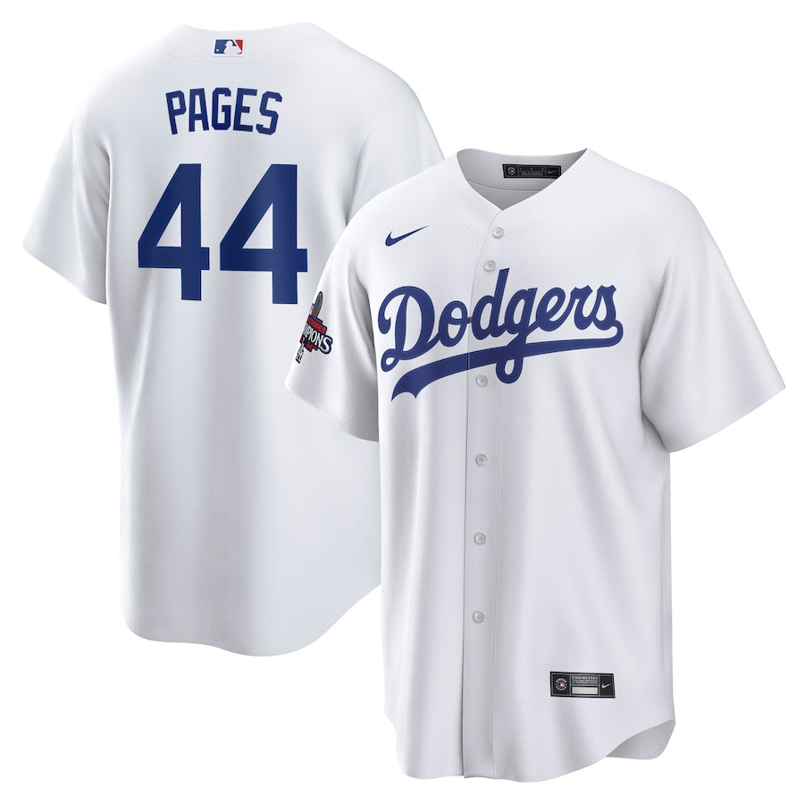 Andy Pages 44 Los Angeles Dodgers 2024 World Series Champions Home Men Player Jersey - White