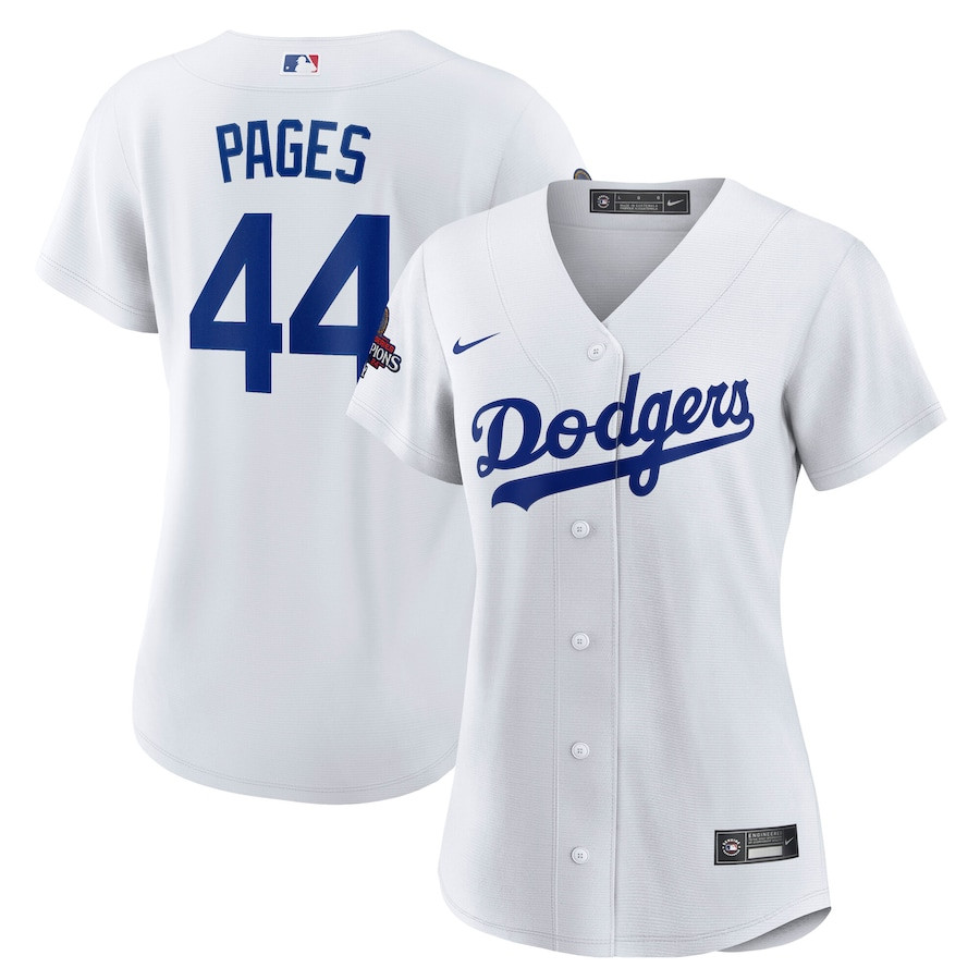 Andy Pages 44 Los Angeles Dodgers Women's 2024 World Series Champions Home Player Jersey - White