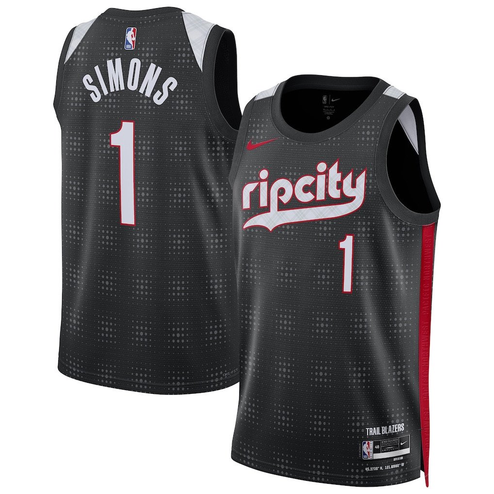 Anfernee Simons 1 Portland Trail Blazers Unisex 2024/25 Swingman Player Jersey - City Edition - Black - JS667