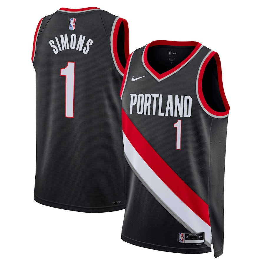 Anfernee Simons 1 Portland Trail Blazers Unisex Swingman Jersey - Icon Edition - Black - JS415