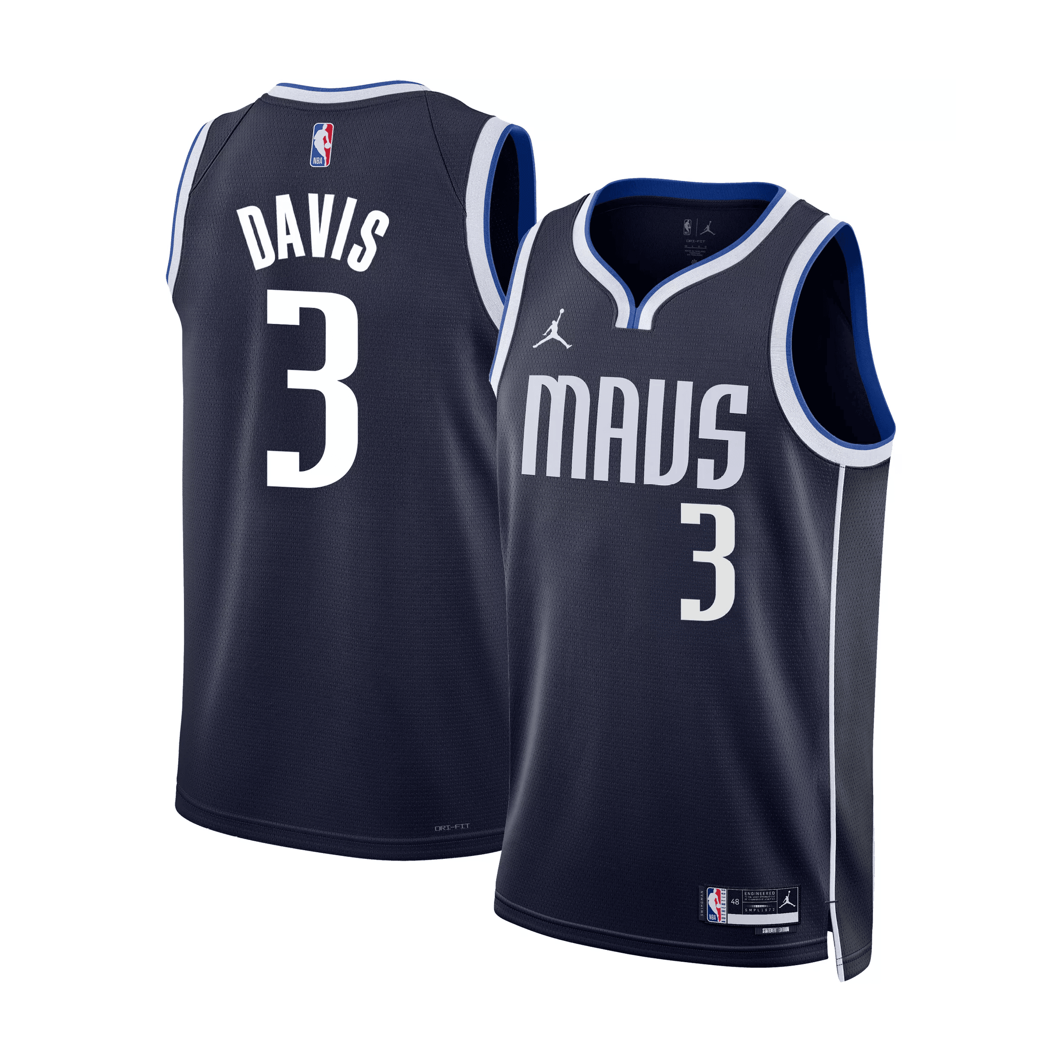 Anthony Davis 3 Dallas Mavericks 2024/25 Statement Edition Swingman Jersey - Navy - JS156